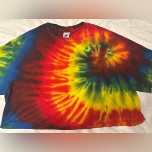 Gildan Multicolor Tie-Dye Crop Top
